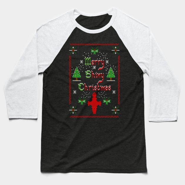 MERRY SHINY CHRISTMAS Baseball T-Shirt by KARMADESIGNER T-SHIRT SHOP